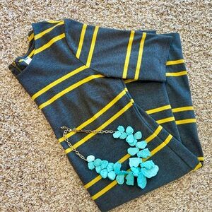 Old Navy yellow striped midi dress